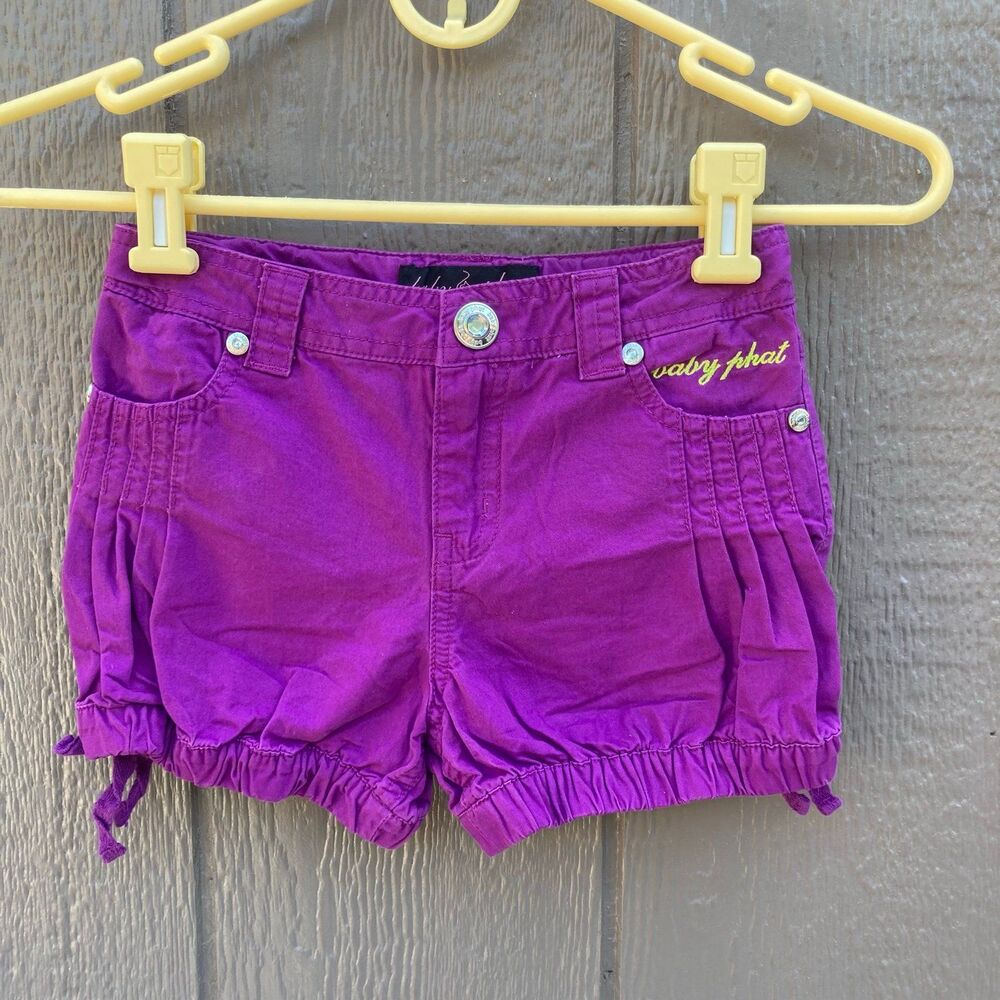 Purple girls size 6x baby phat girlz shorts bedazzled y2k